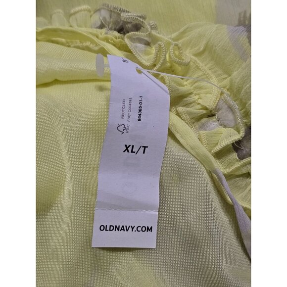 Old Navy XL Tall Yellow Floral Ruffle Camisole Dress 100% Polyester NWT‎ - Picture 6 of 14